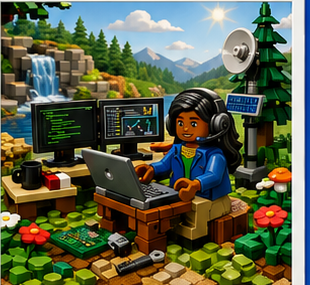AI governance professional working at a laptop